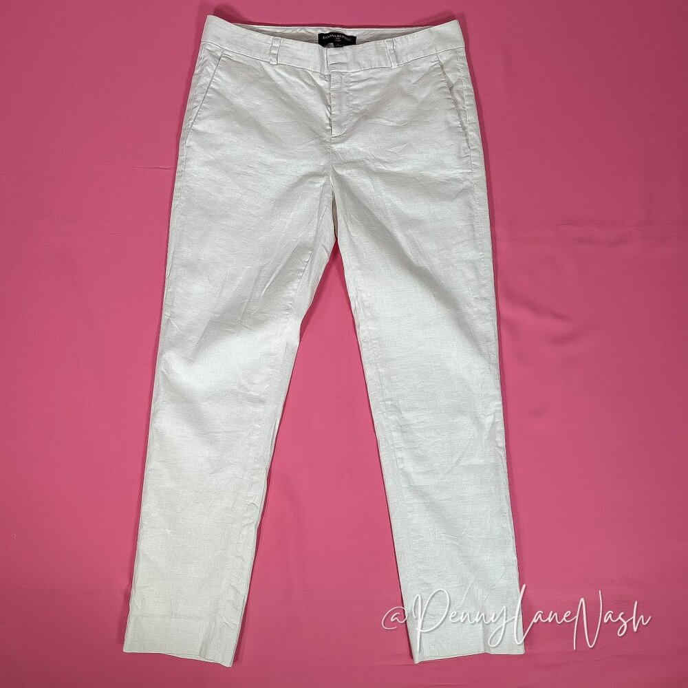 Banana Republic Avery Linen & Cotton Pants Size 2 White - Picture 2 of 14